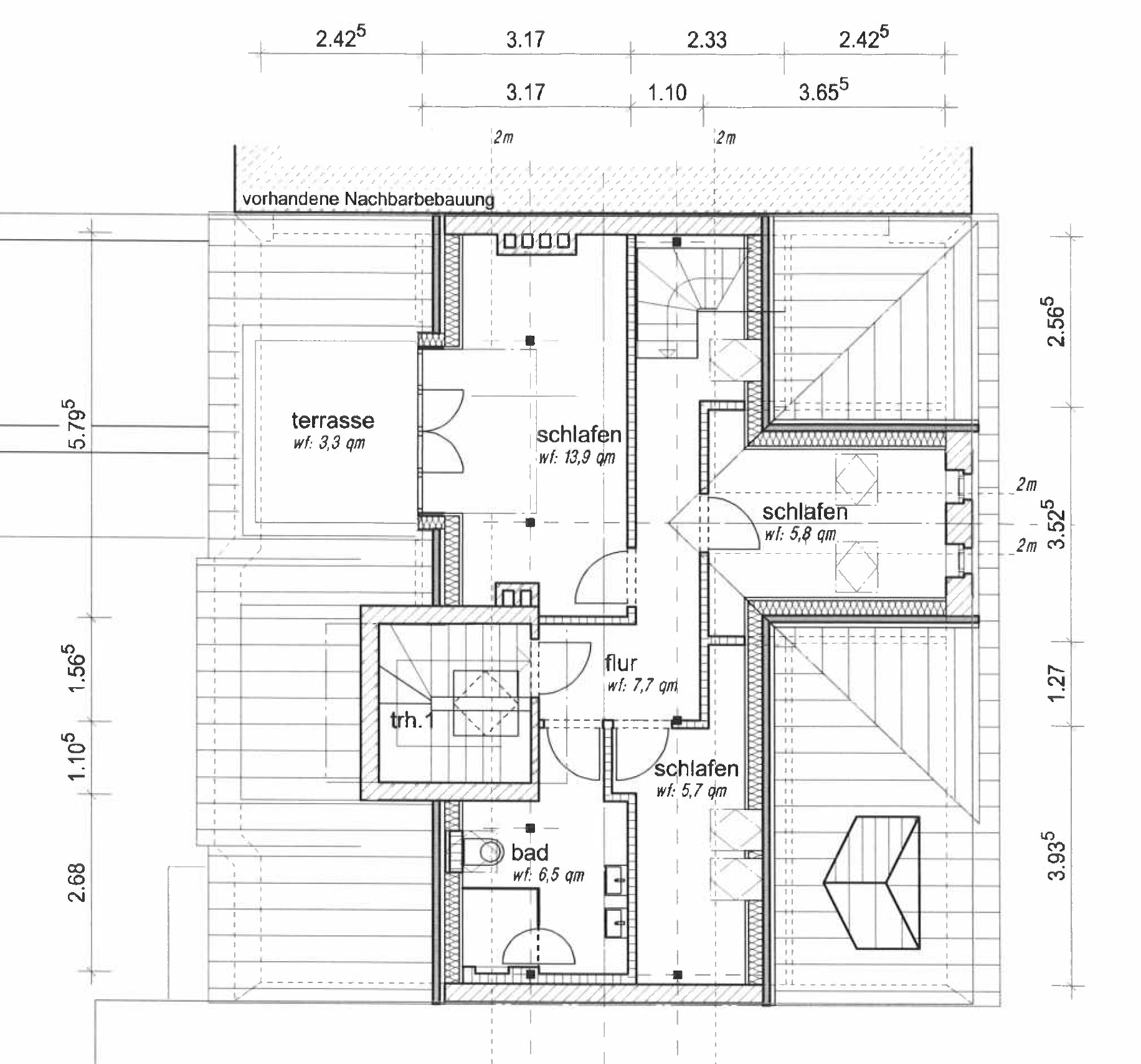 Grundriss 5.OG - *verkauft*Großzügige Maisonettewohnung mit Eiche-Echtholzparkett in der Nordstadt