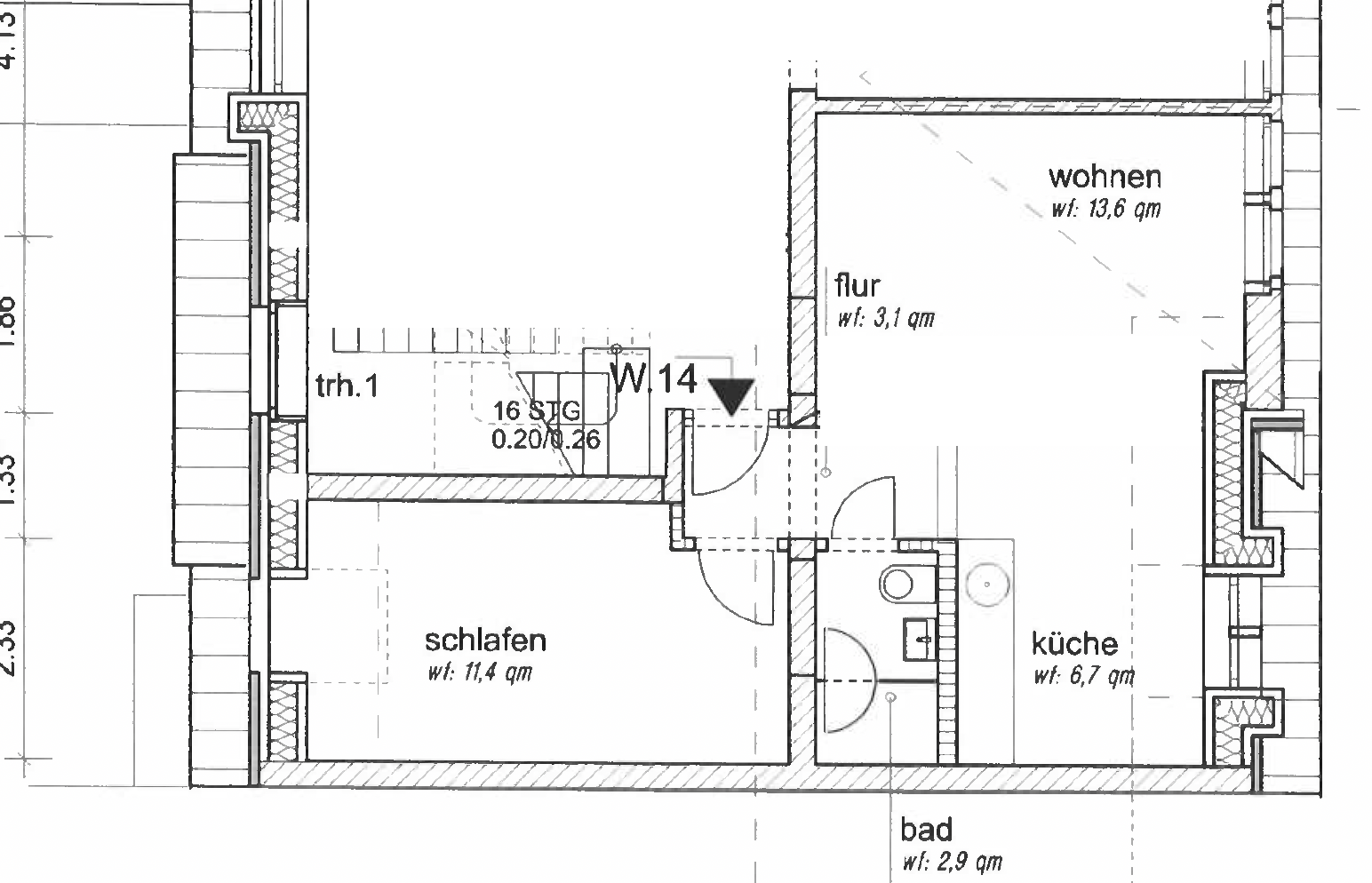 Grundriss - **Verkauft**-Helle 2-Zimmerwohnung mit Echtholzboden und hochwertiger Einbauküche zum Erstbezug