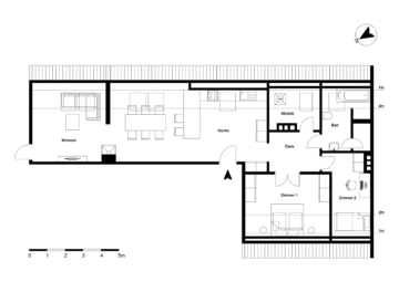 Grundriss - Exklusive Dachgeschosswohnung mit Einbauküche zum Erstbezug