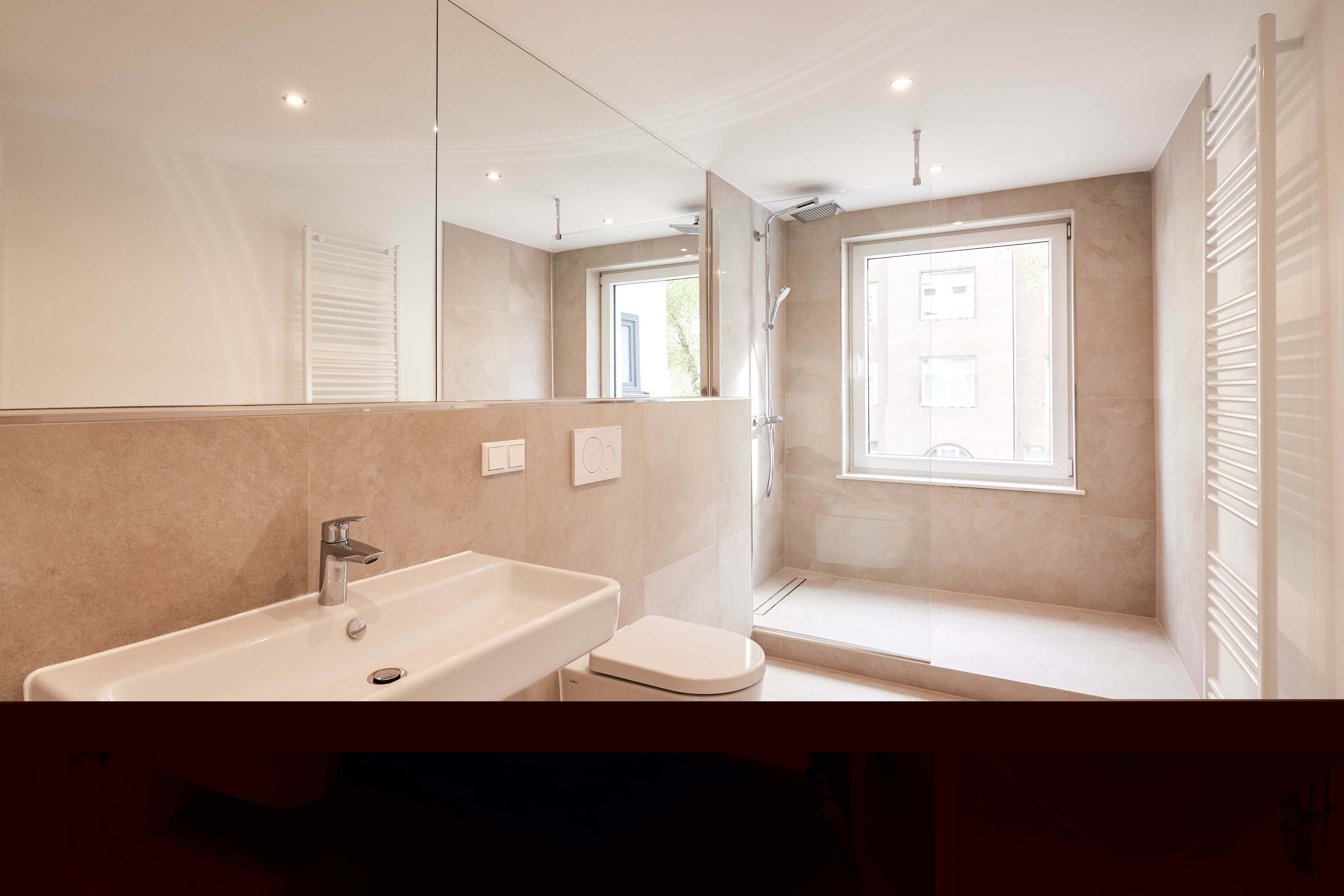 Badezimmer - 2-Raum Apartment mit Einbauküche in der List – hochwertig saniert