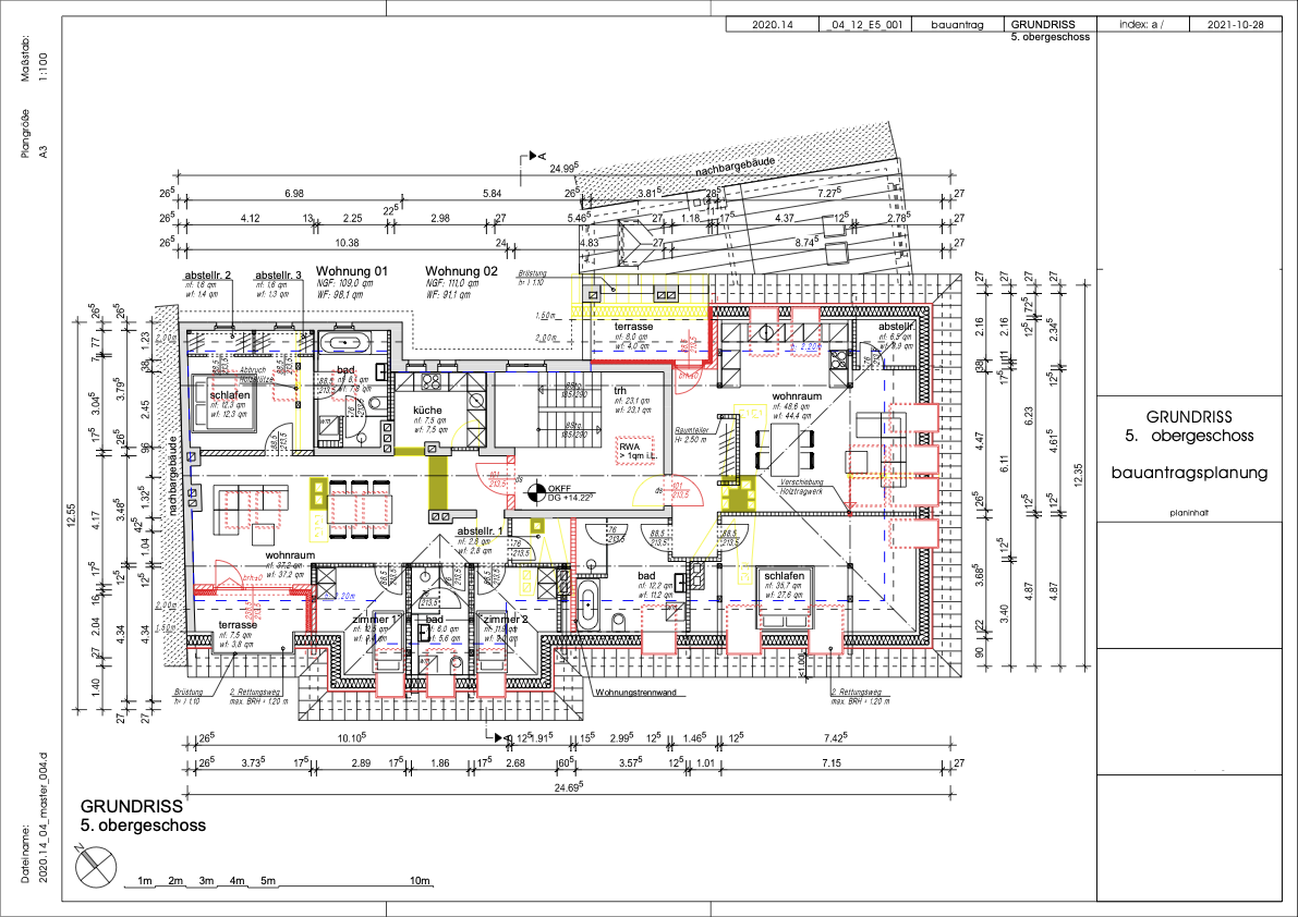 Grundrissplanung-DG-Rohling - Baugenehmigung vorhanden – Ca. 241m2 Dachgeschoss-Rohling in Bestlage List