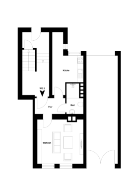 EG-1-Zimmer - 1-Zimmmerapartment mit hochwertiger Einbauküche zum Erstbezug nach Sanierung