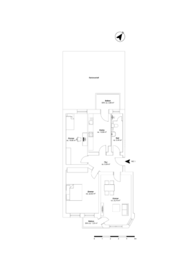 Grundriss - **Verkauft**Traumhafte 3-Zimmer Altbauwohnung mit zwei Balkonen und Gartenanteil in der List