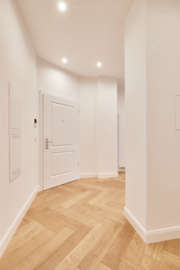 Flur Blick zur Tür - Hochwertigste Eigentumswohnung im vollsaniertem Haus – 3-Zimmer mit Balkon-Zugang zum Garten