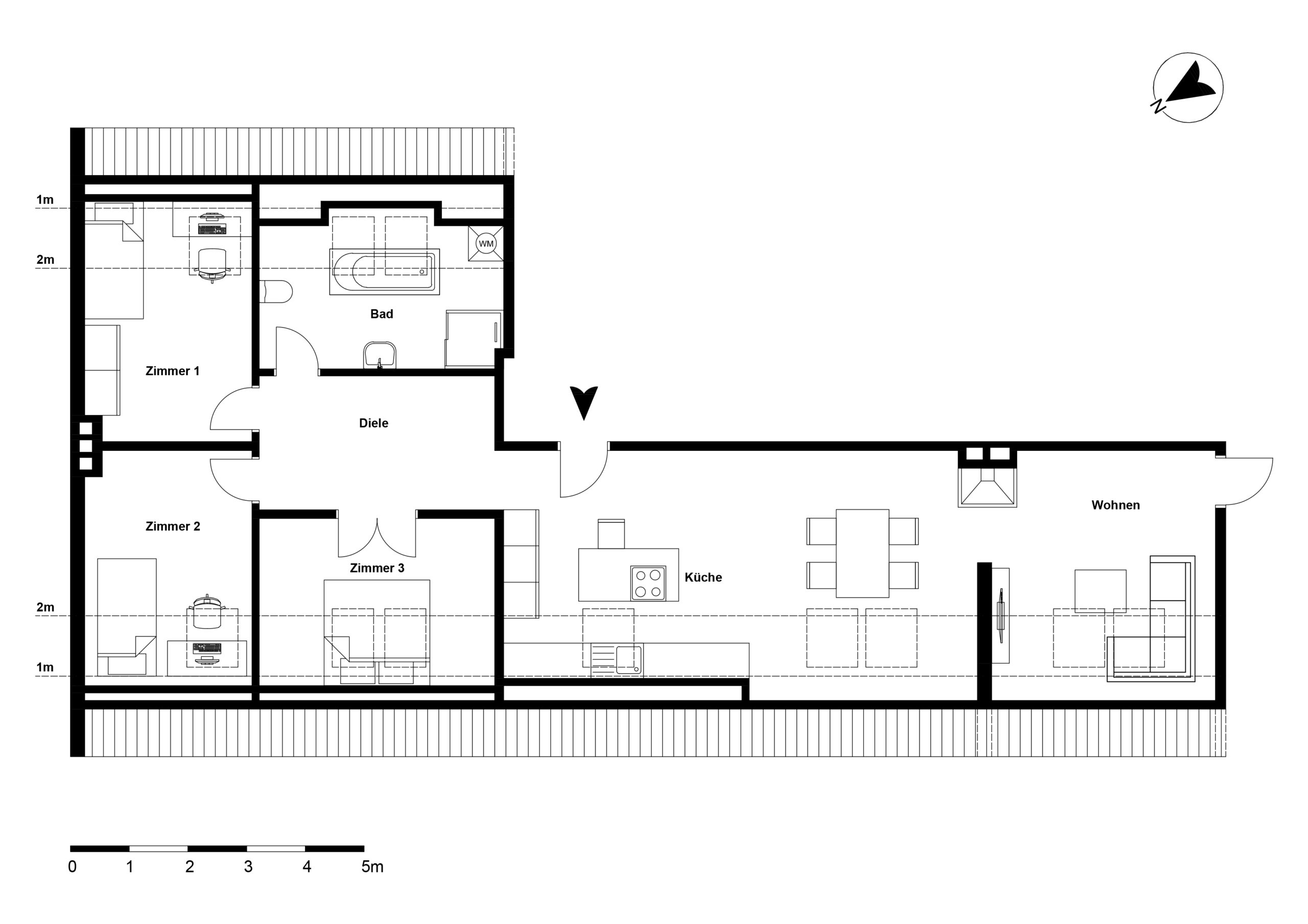 Grundriss - Sanierte 4-Zimmer Dachgeschosswohnung zum Erstbezug