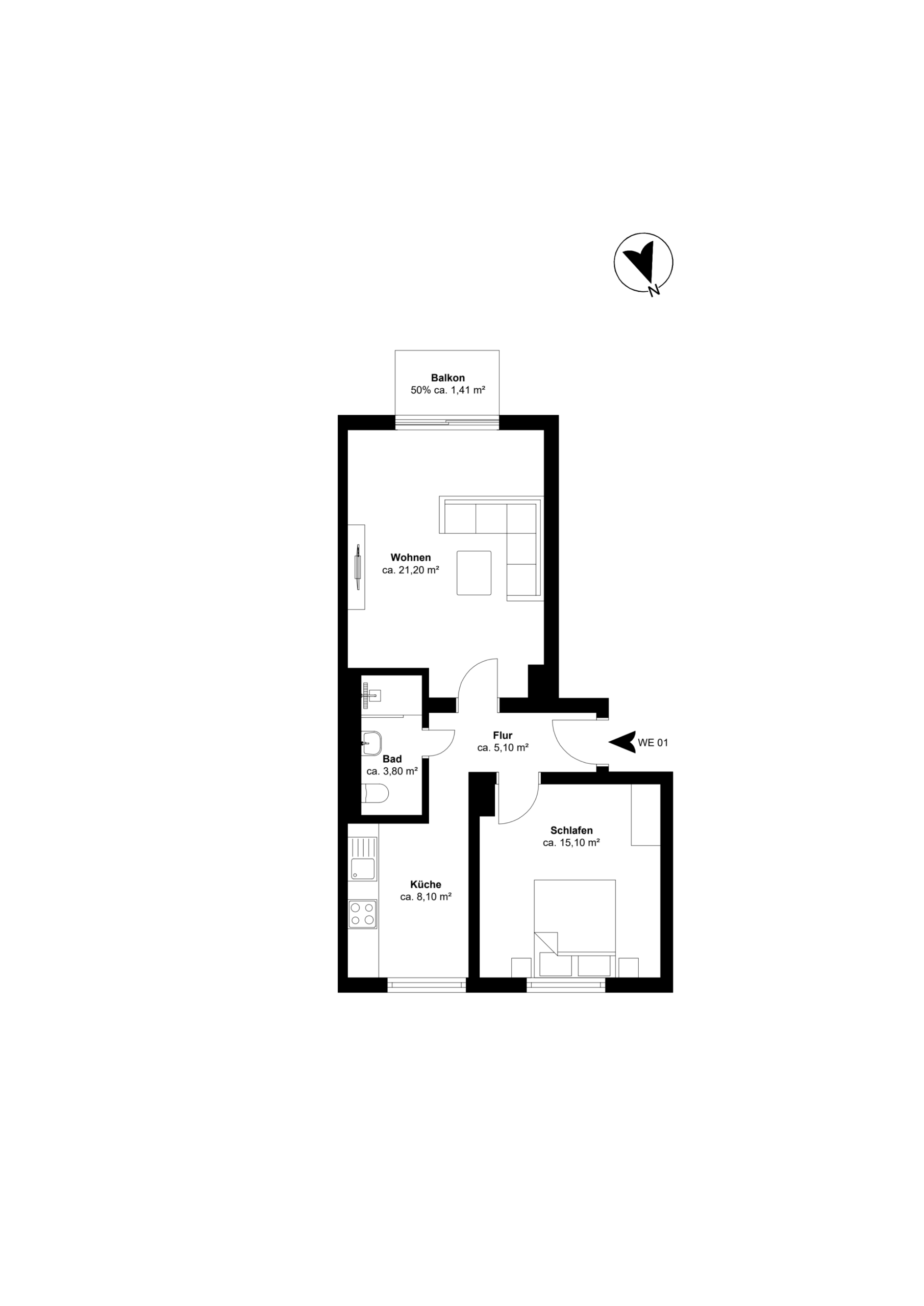 Grundriss - Traumhafte Hochparterre Wohnung mit Garten und Einbauküche in Bestlage Hannover Mitte