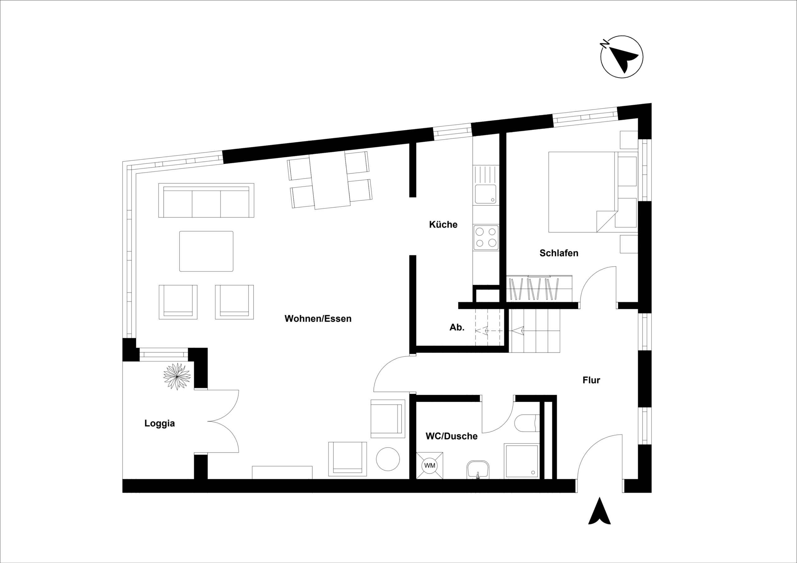 Grundriss-5.OG - Lichtdurchflutete Penthouse Wohnung in Bestlage Berlin Tiergarten