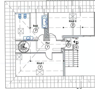 Grundriss Dachgeschoss - Sanierte 4-Zimmer Maisonette Wohnung mit zwei Bädern mit Fenster und Balkon