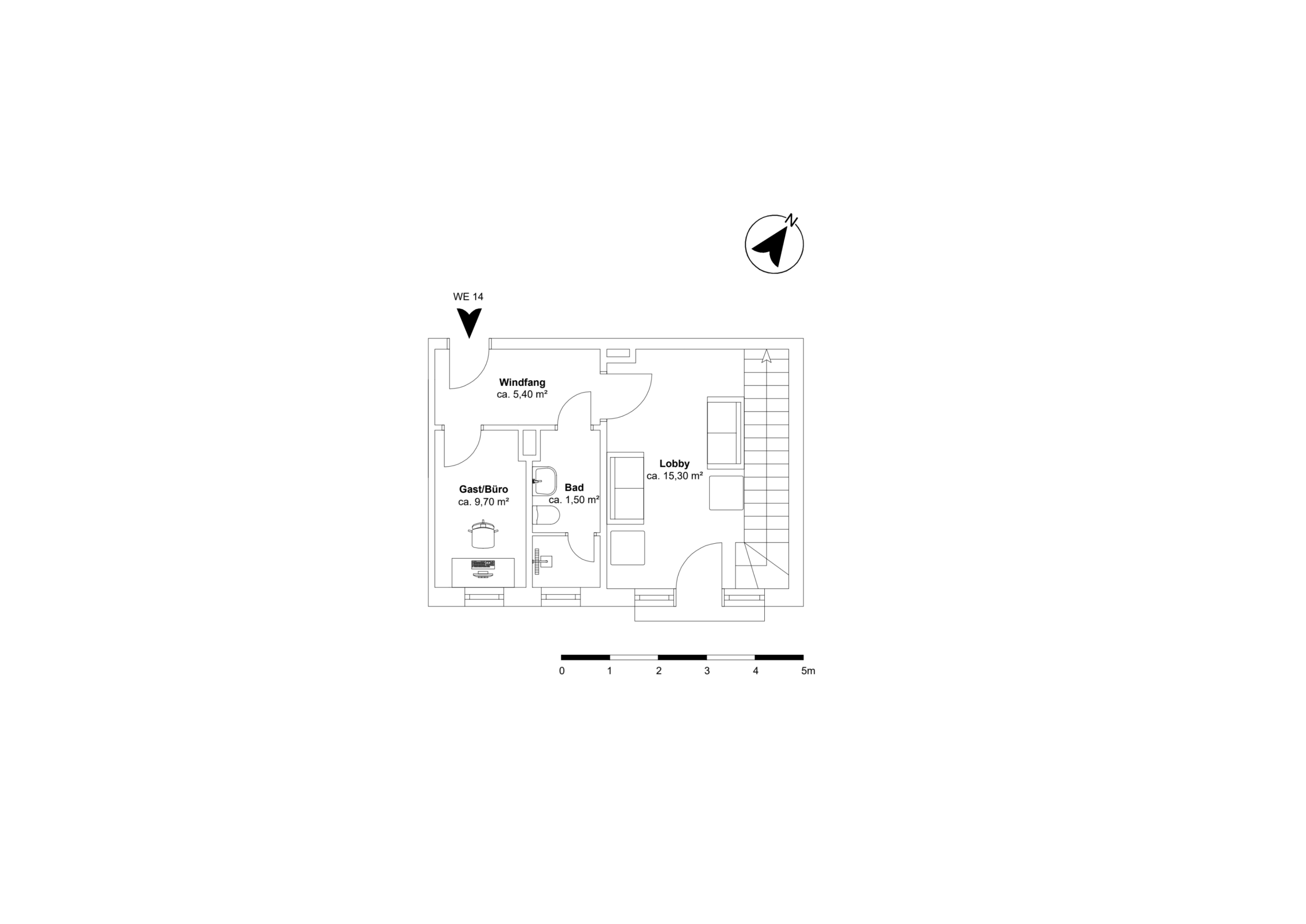 WE14 unten - Erstbezug – Penthouse mit Zwei Terrassen und exklusiver Ausstattung