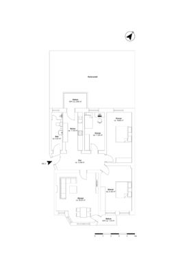 Grundriss - **VERKAUFT** 4-Zimmer Altbauwohnung mit zwei Balkonen und Gartenanteil in Bestlage Hannover List