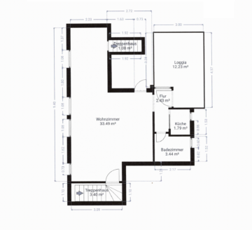 Grundriss 5.OG - **Verkauft**Exklusive 4-Zimmer-Maisonette Wohnung in der Südstadt am Stephansplatz mit zwei Bädern