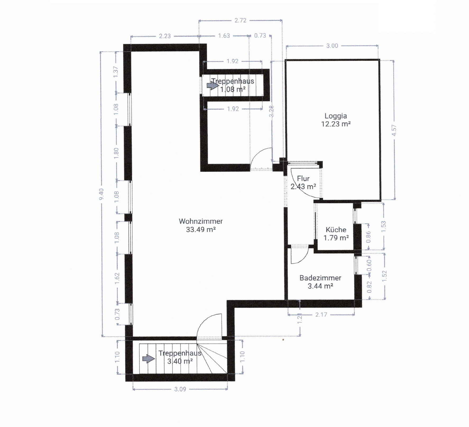 Grundriss 5.OG - **Verkauft**Exklusive 4-Zimmer-Maisonette Wohnung in der Südstadt am Stephansplatz mit zwei Bädern