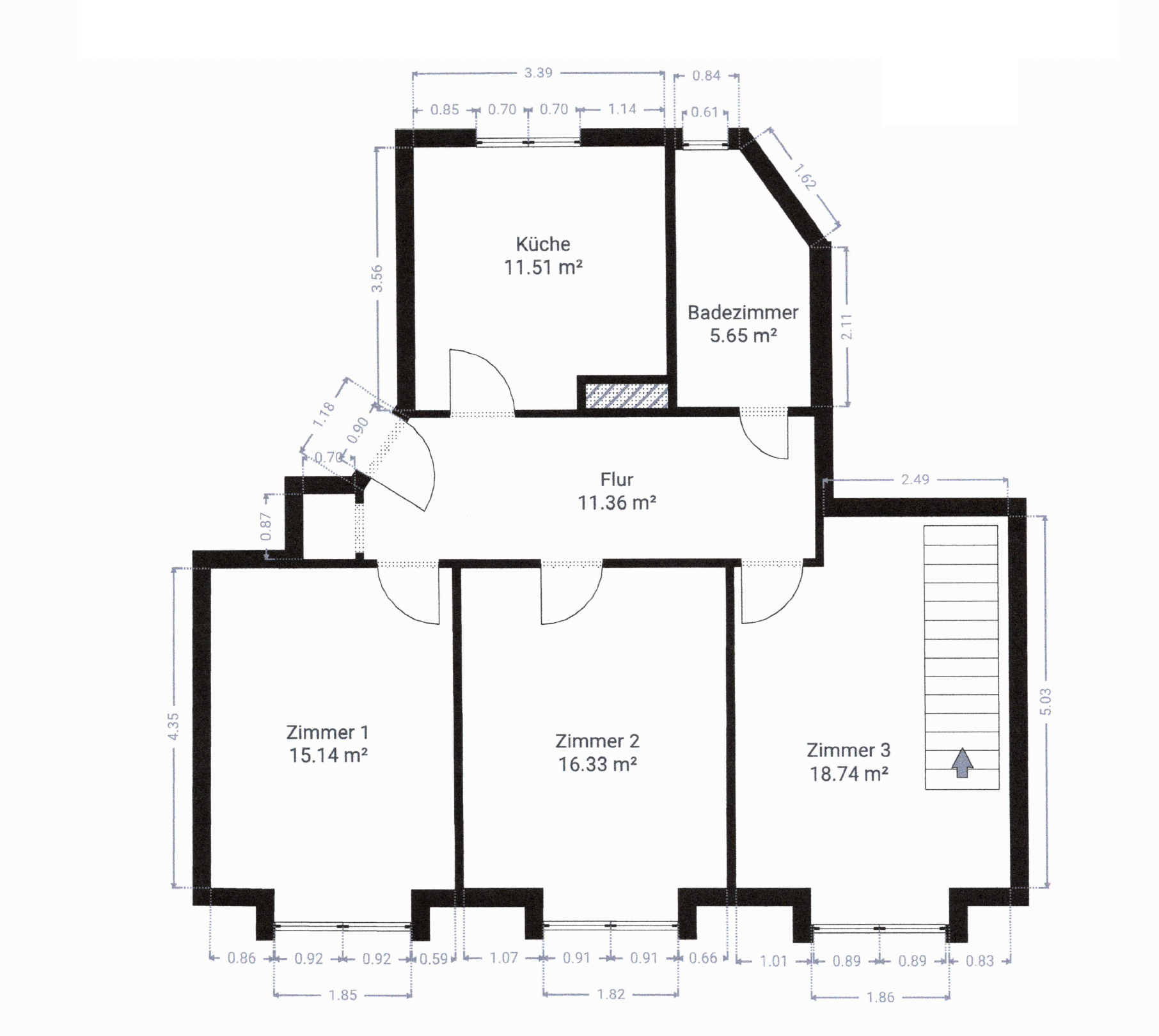 Grundriss 4.OG - **Verkauft**Exklusive 4-Zimmer-Maisonette Wohnung in der Südstadt am Stephansplatz mit zwei Bädern