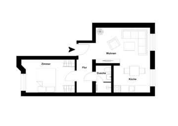 Grundriss - Saniertes 2-Zimmerapartment in Bestlage – Nordstadt Hannover