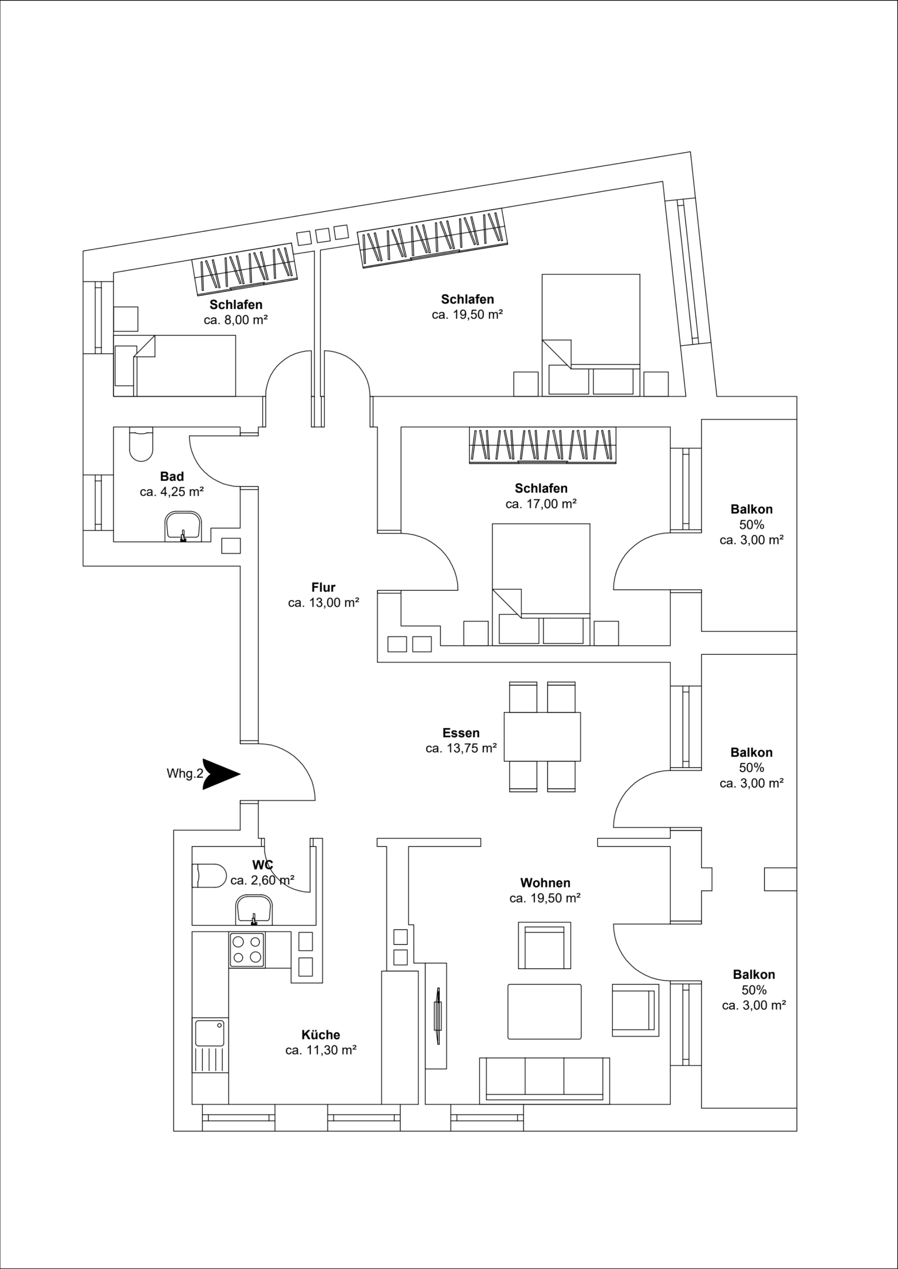 Grundriss - !!Verkauft**Familientraum** 5-Zimmerwohnung – Hochwertig saniert mit Einbauküche